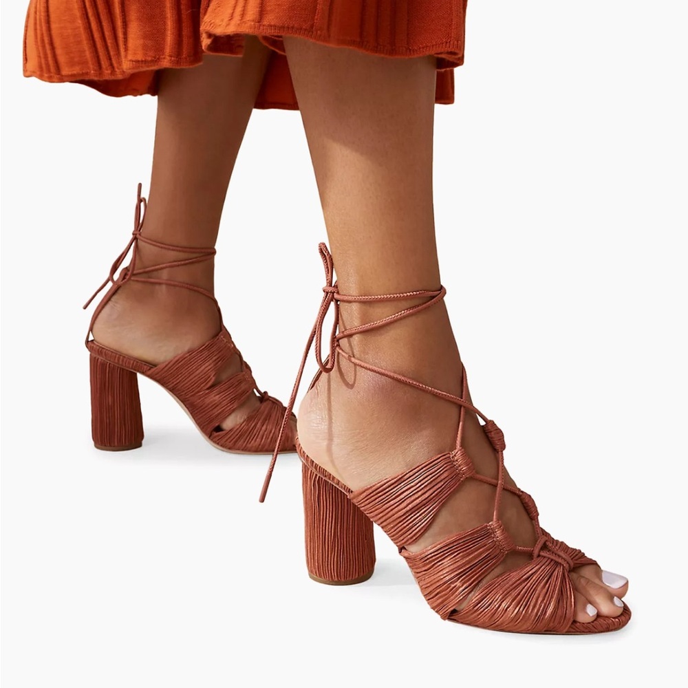 Loeffler Randall Teresa Pleated Lace-up Sandals